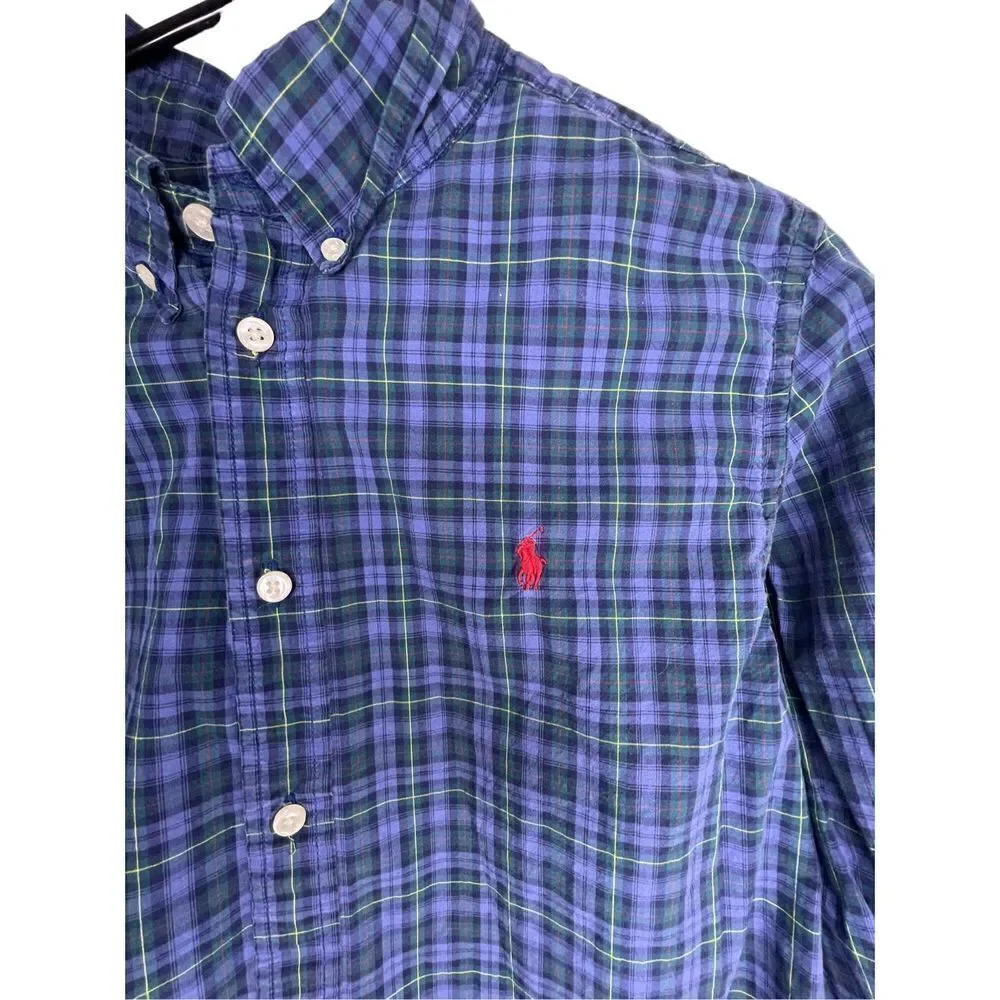 Kids/Boys Ralph Lauren Plaid Button Up Long Sleeve Collared Shirt